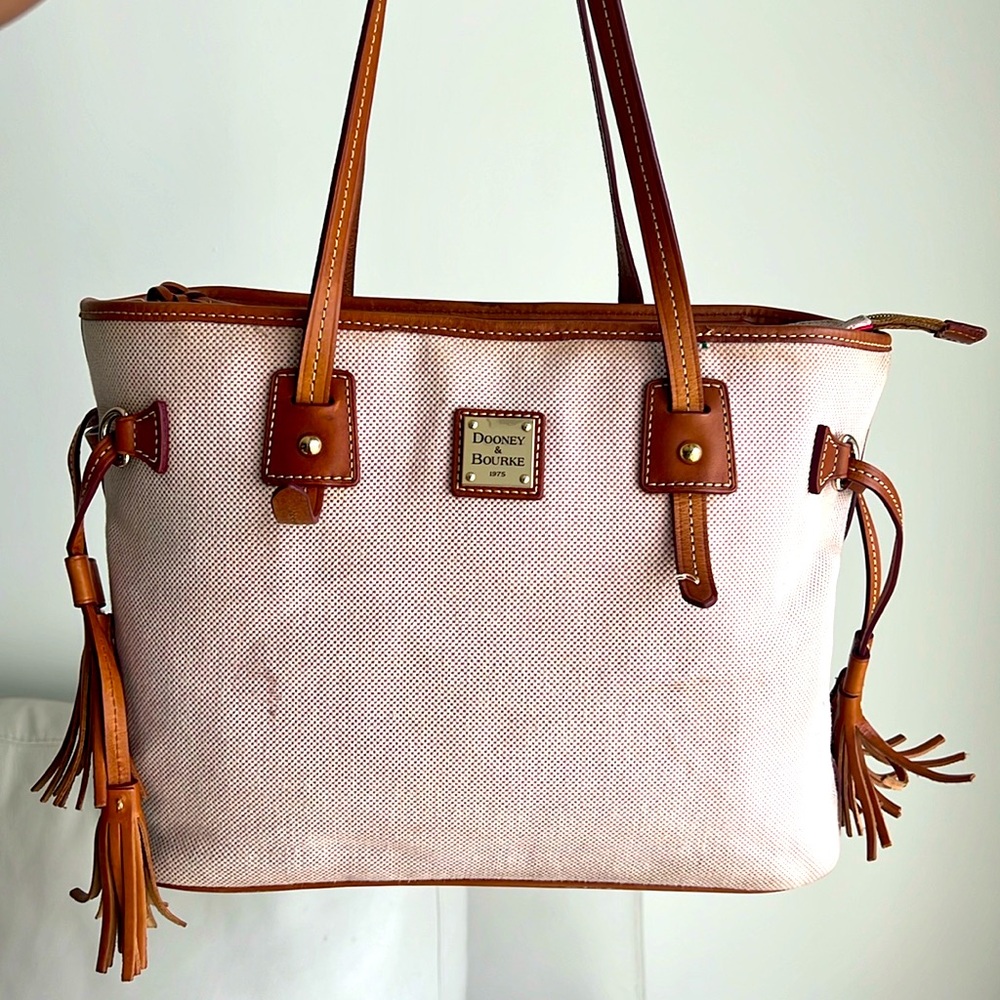 Dooney & Bourke Pink and Tan Shoulder Bag